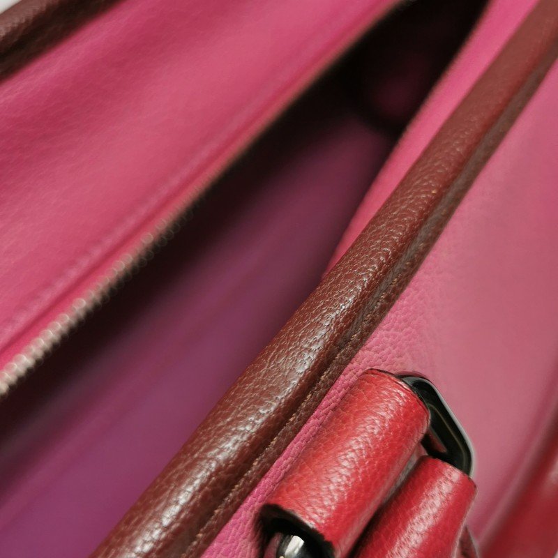 Loewe Amazona羊皮拼色logo標誌加固邊角手提包-18