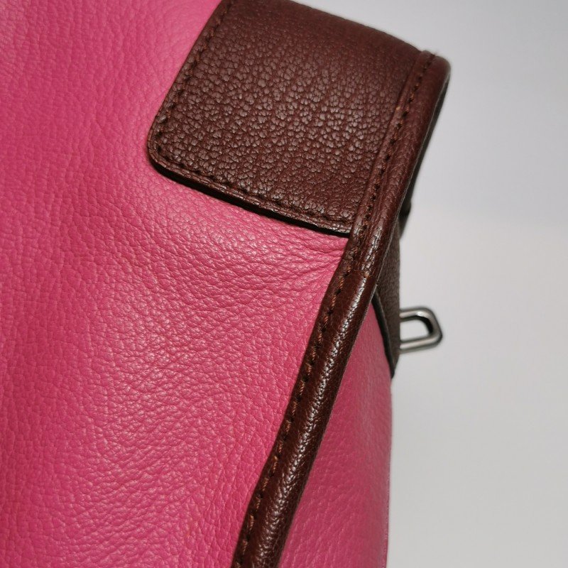 Loewe Amazona羊皮拼色logo標誌加固邊角手提包-19