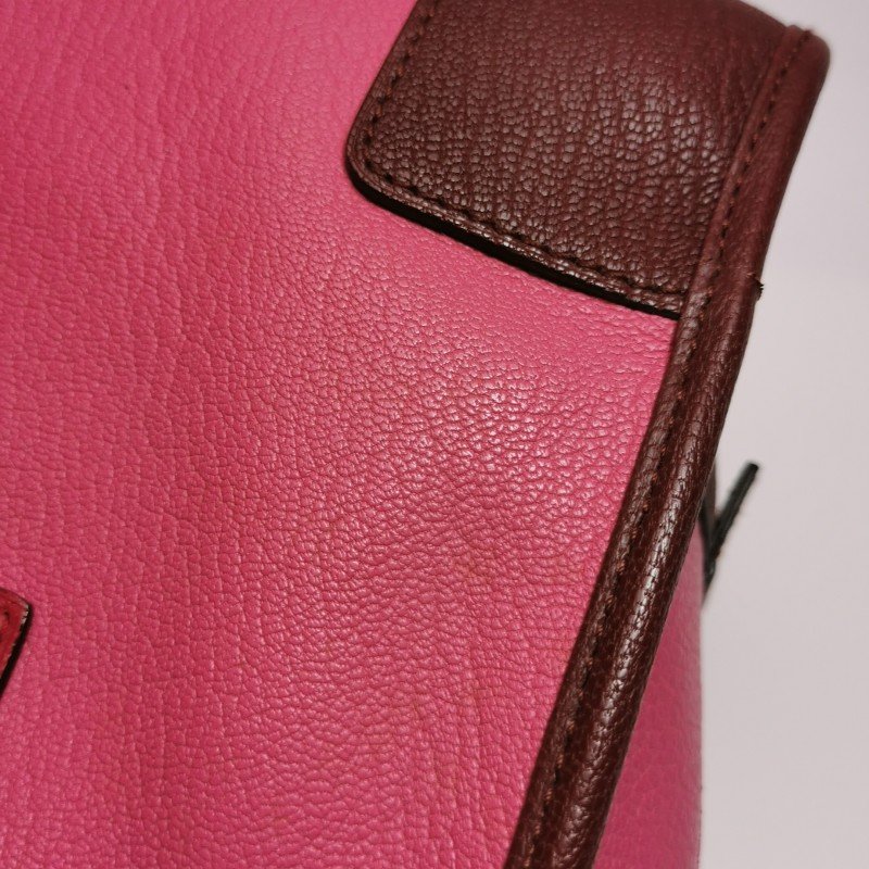 Loewe Amazona羊皮拼色logo標誌加固邊角手提包-20