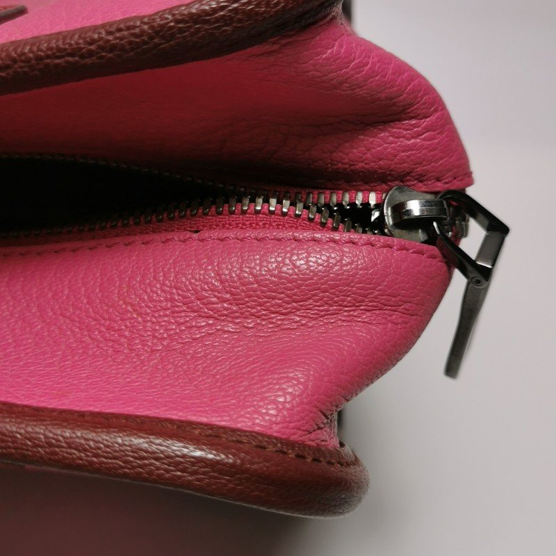 Loewe Amazona羊皮拼色logo標誌加固邊角手提包-21