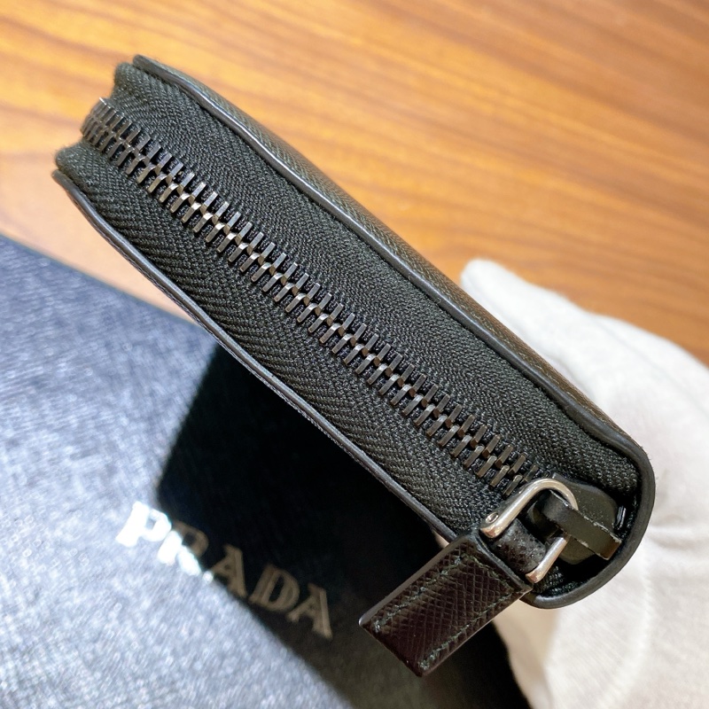 【近新閒置】PRADA黑色真皮多層長夾證件票卡夾零錢袋-4