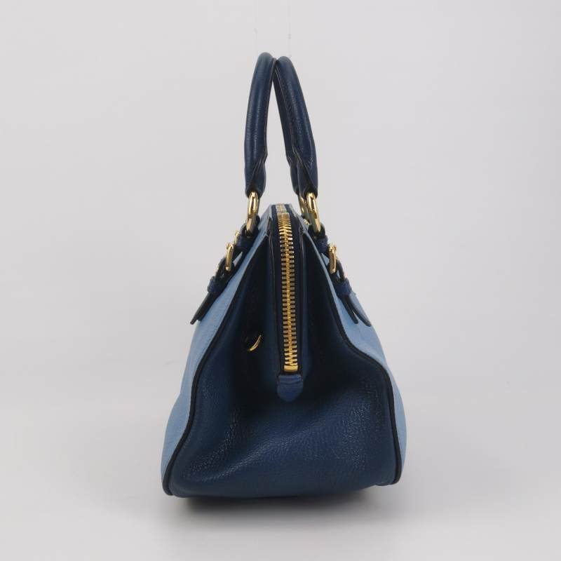 Miu Miu牛皮拼色字母Logo斜挎包單肩包-3