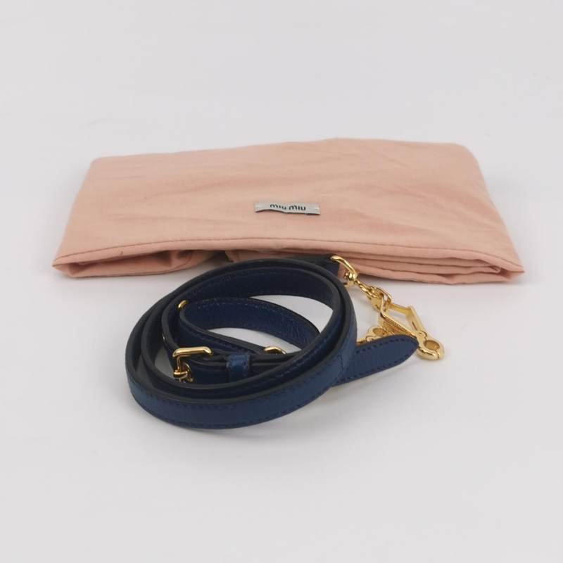 Miu Miu牛皮拼色字母Logo斜挎包單肩包-8