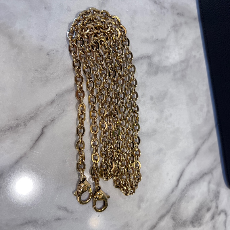 LV 黑牛皮雅雯金釦信封下蓋三合一鏈包-20