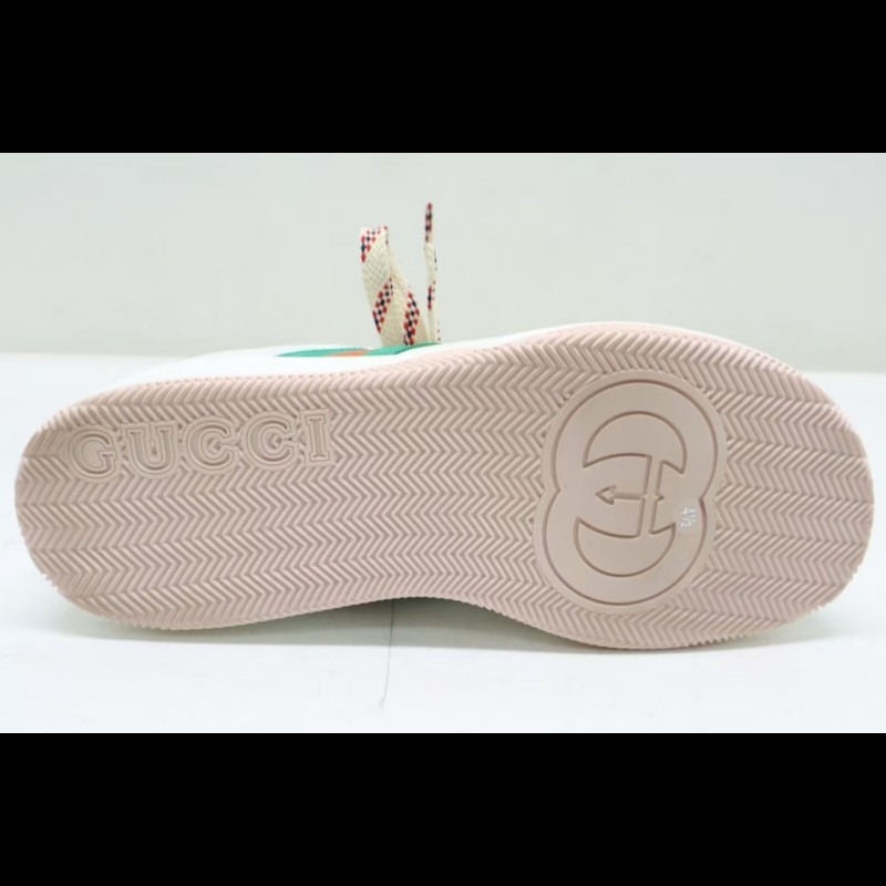 全新 Gucci古馳 男款 白色皮革休閒鞋 UK8碼-4