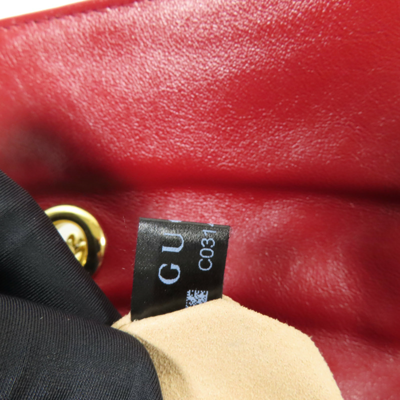 GUCCI 帆布GG Marmont Bag金扣鏈帶肩背袋-7