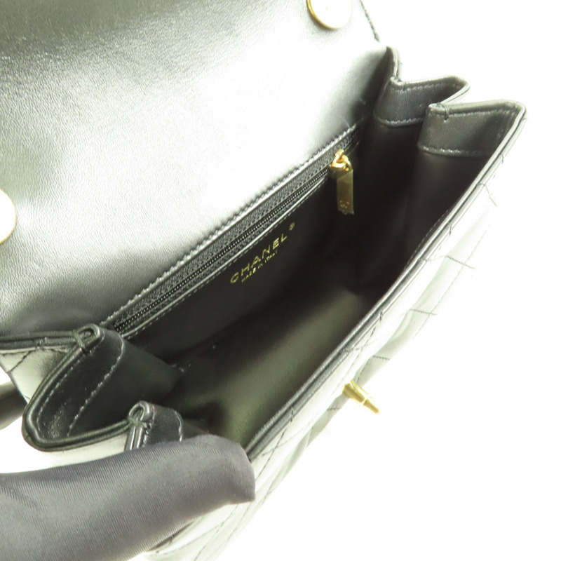 CHANEL 羊皮皮革Matelasse Bag金扣手挽肩背兩用袋-4