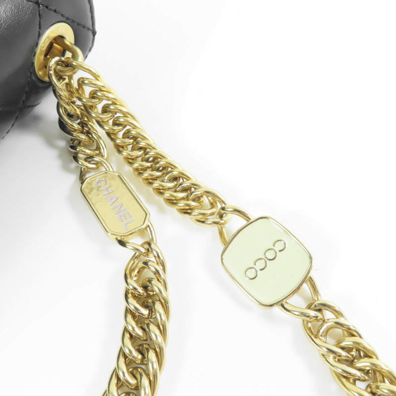 CHANEL 羊皮皮革Matelasse Bag金扣手挽肩背兩用袋-13