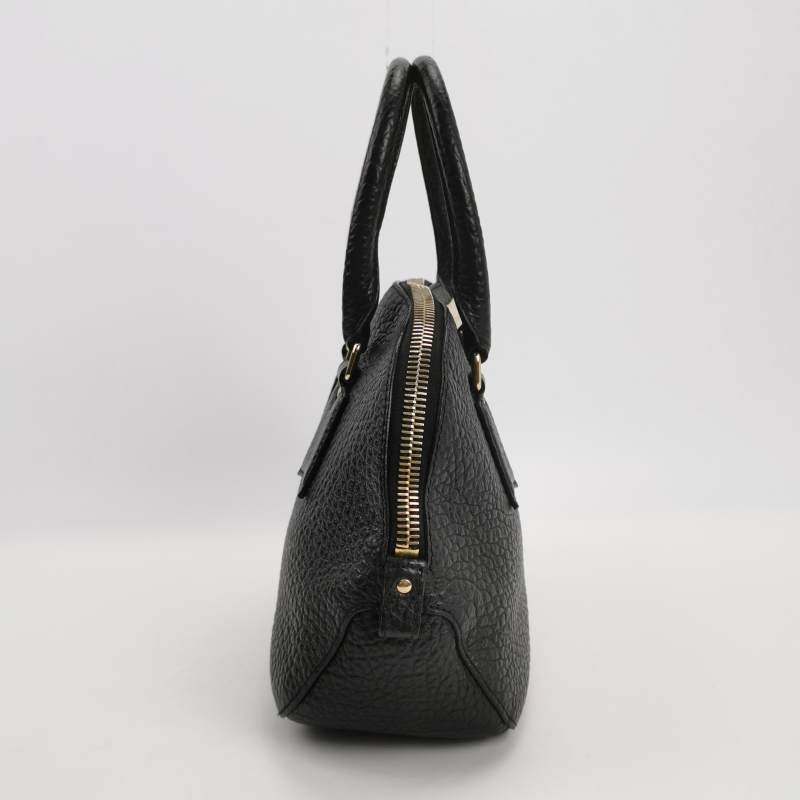 Burberry牛皮純色銘牌徽標拉鏈手提包-3