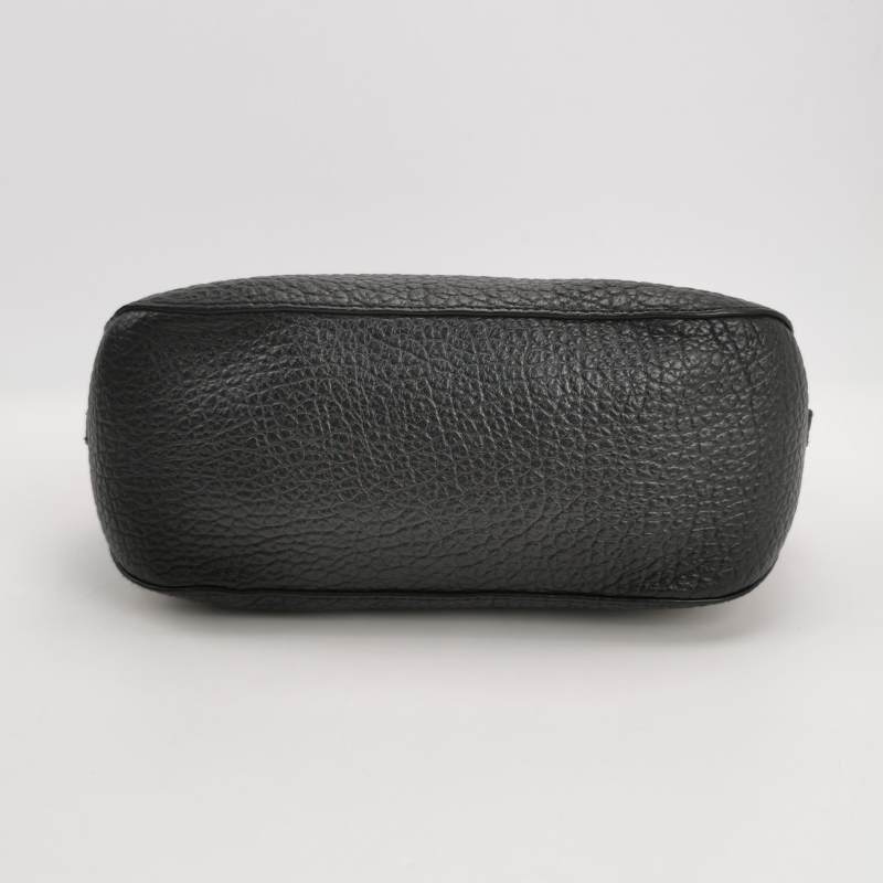 Burberry牛皮純色銘牌徽標拉鏈手提包-5