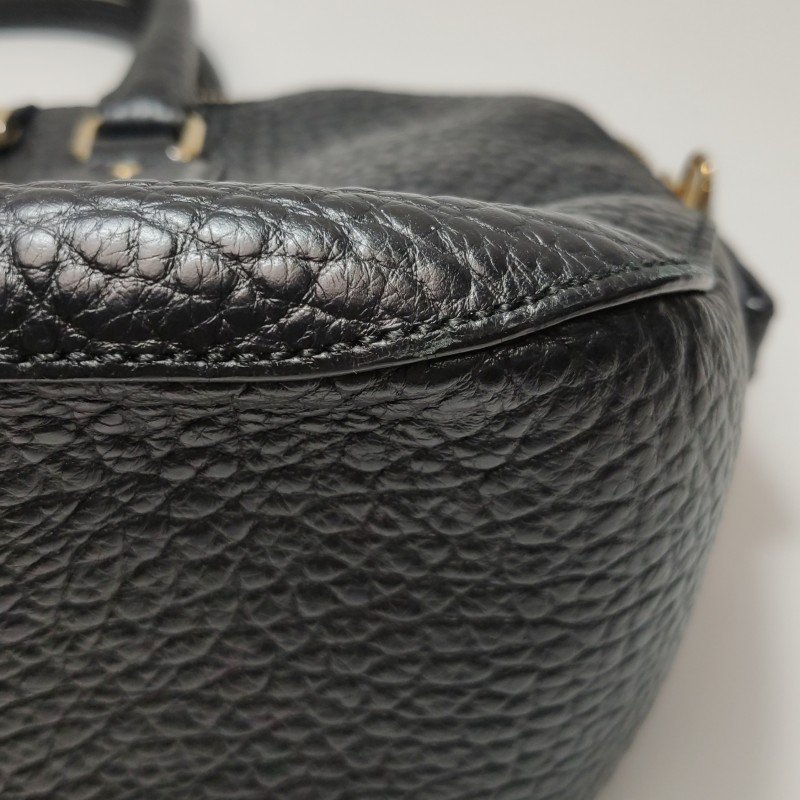 Burberry牛皮純色銘牌徽標拉鏈手提包-15