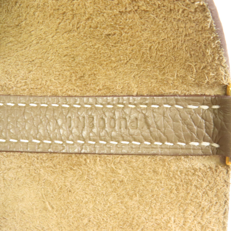 HERMES Clemence皮革Picotin MM金扣手挽袋Etoupe-9