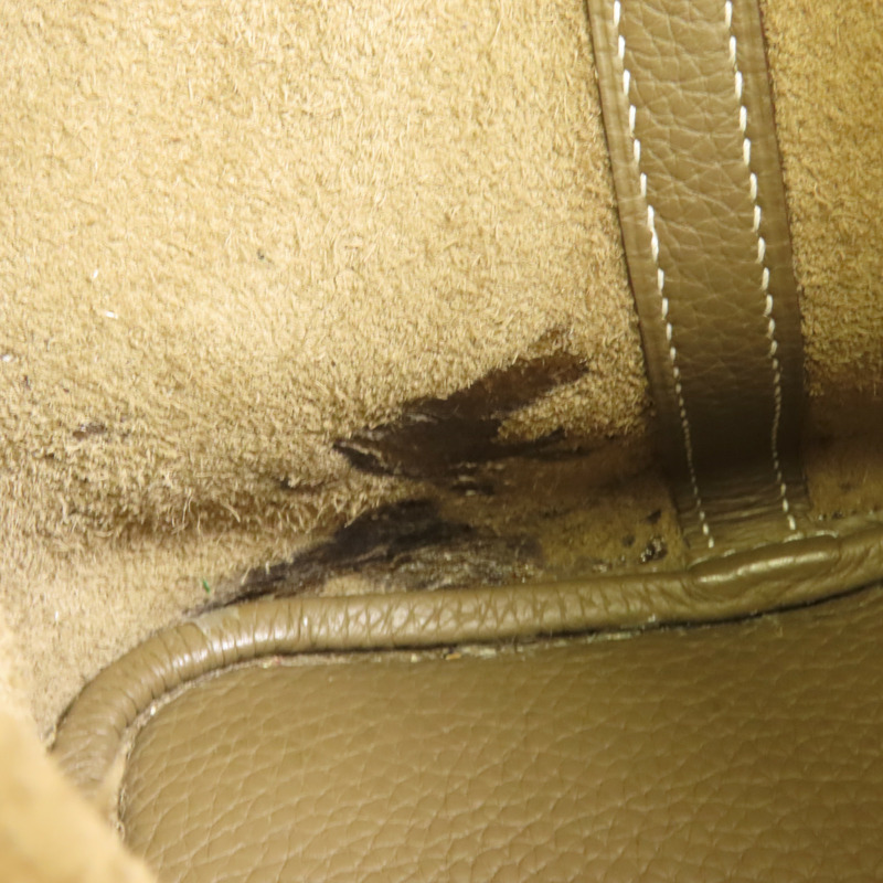 HERMES Clemence皮革Picotin MM金扣手挽袋Etoupe-14