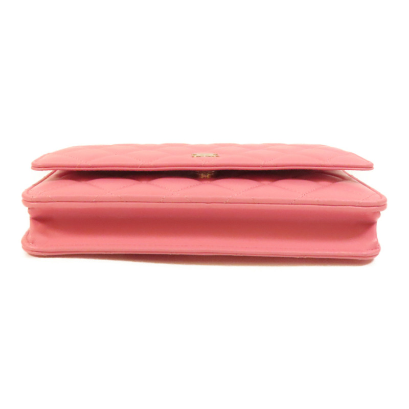 CHANEL 羊皮皮革WOC Wallet On Chain金扣鏈帶肩背袋-3