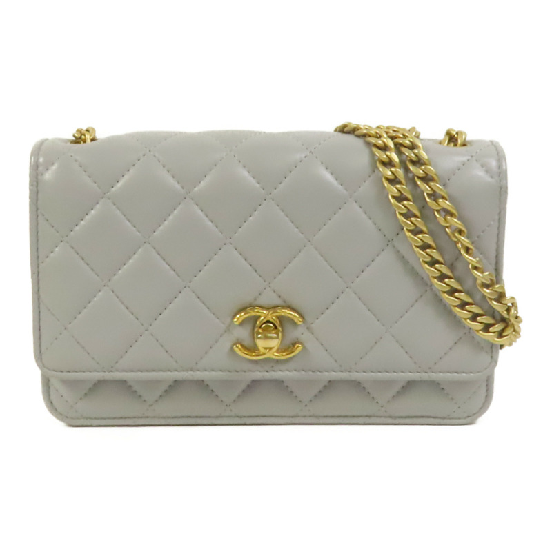 CHANEL 羊皮皮革Wallet On Chain金扣鏈帶肩背袋-0