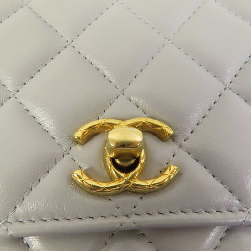 CHANEL 羊皮皮革Wallet On Chain金扣鏈帶肩背袋-7