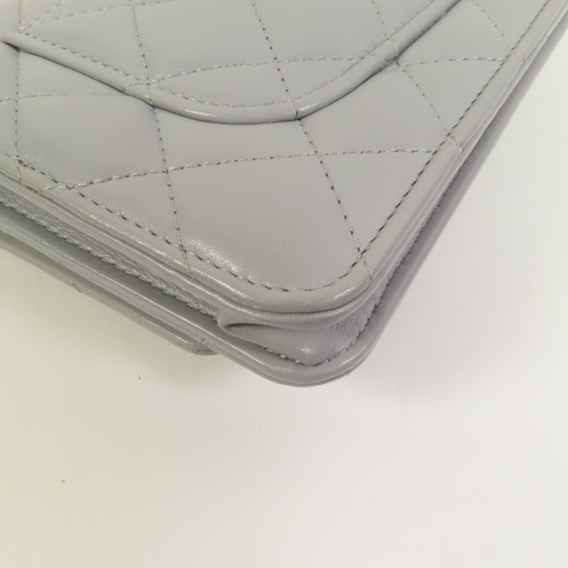 CHANEL 羊皮皮革Wallet On Chain金扣鏈帶肩背袋-12