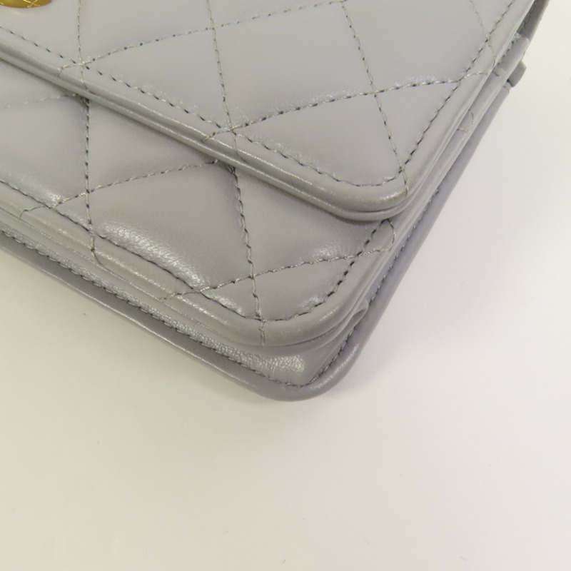 CHANEL 羊皮皮革Wallet On Chain金扣鏈帶肩背袋-14