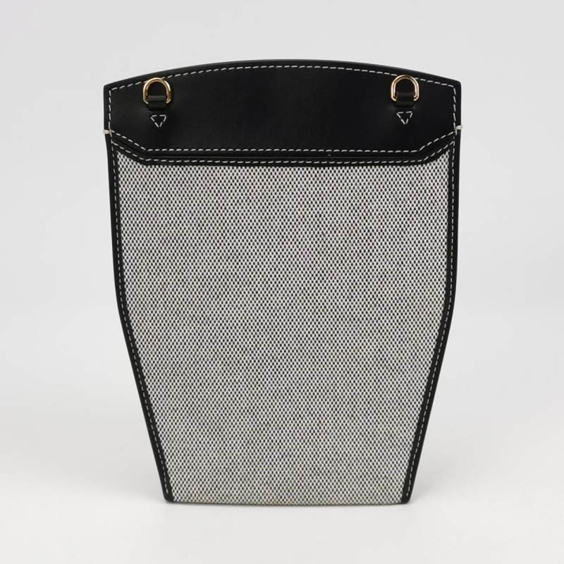 Burberry牛皮帆布拼色斜挎包-4