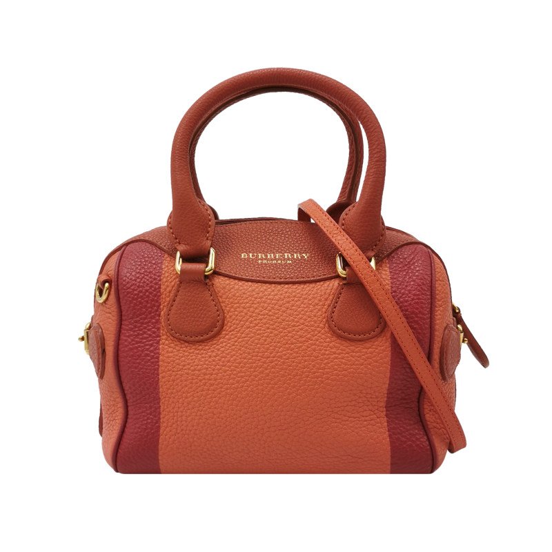 Burberry Alchester牛皮拼色字母Logo雙向拉鏈斜挎包單肩包-0