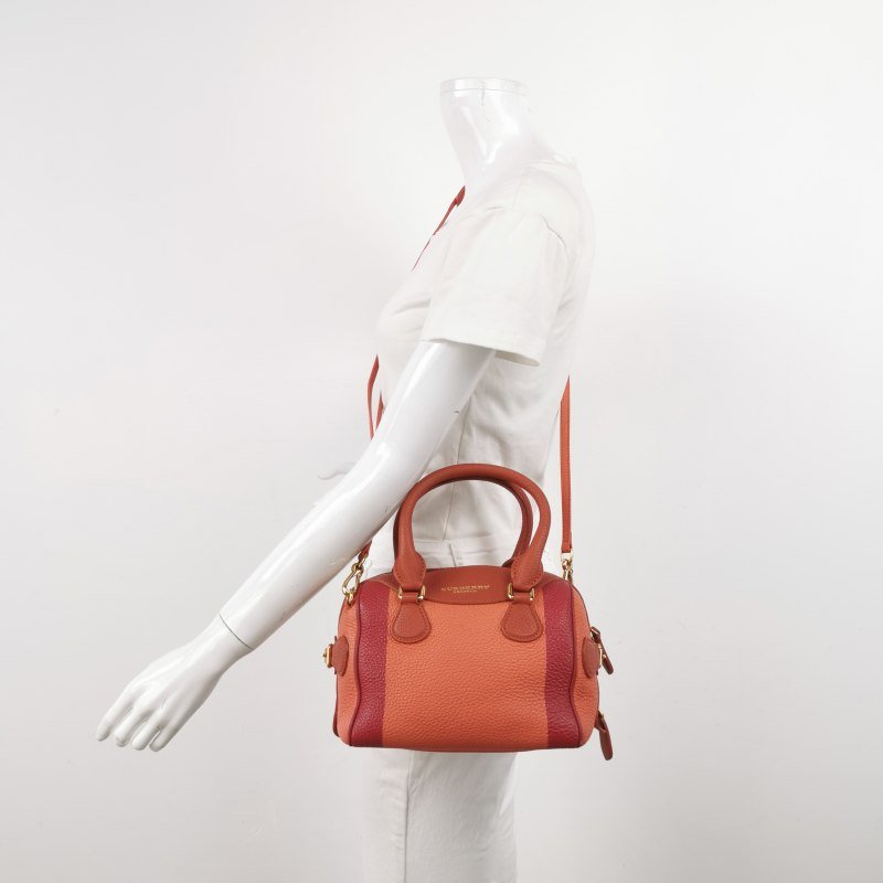 Burberry Alchester牛皮拼色字母Logo雙向拉鏈斜挎包單肩包-1