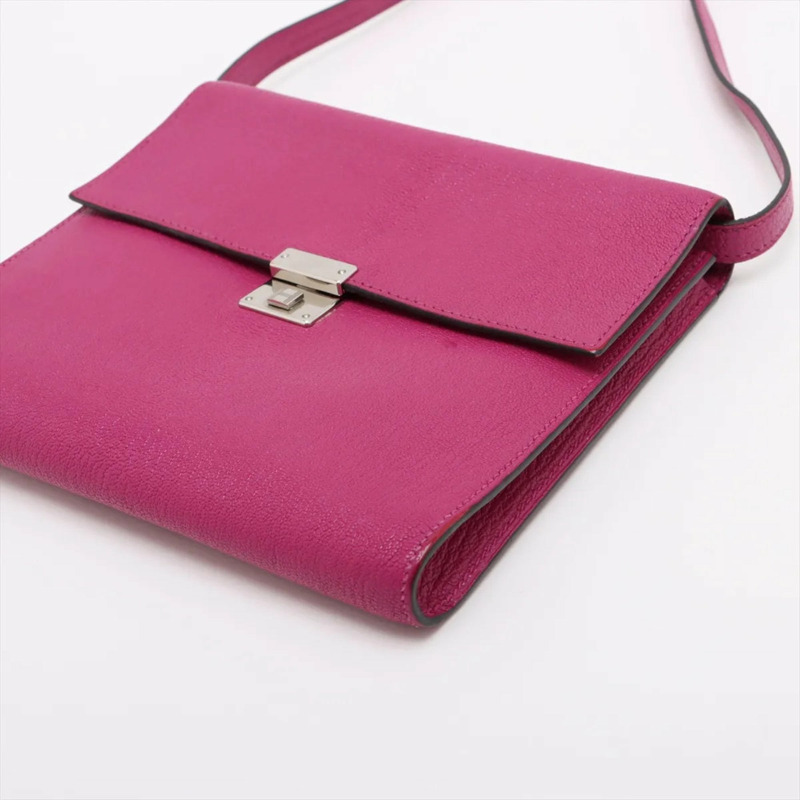 愛馬仕 Hermès A 字印記 Click 16 玫瑰紫色山羊皮女士單肩包-2