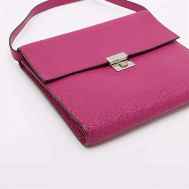 愛馬仕 Hermès A 字印記 Click 16 玫瑰紫色山羊皮女士單肩包-3