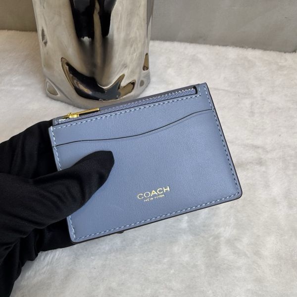 Coach 藍牛皮短夾-4