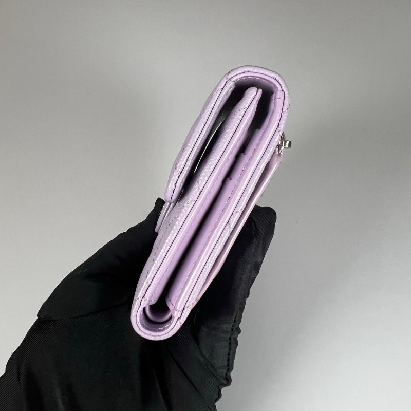 CHANEL CF三折短夾荔枝紫 AP0231/晶片款-2