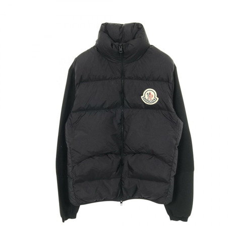MONCLER 標誌羽絨外套 尼龍聚酯纖維 黑色 XL 號 二手 男款