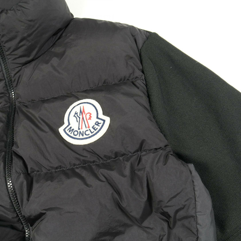 MONCLER 標誌羽絨外套 尼龍聚酯纖維 黑色 XL 號 二手 男款-8