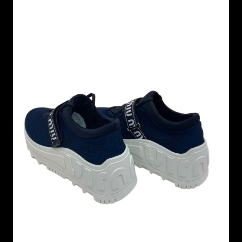 Miu Miu 軍藍色女款厚底休閒鞋 37碼-3