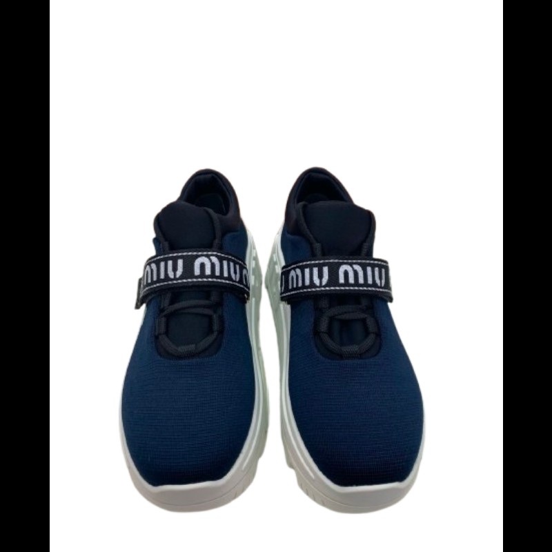 Miu Miu 軍藍色女款厚底休閒鞋 37碼-4