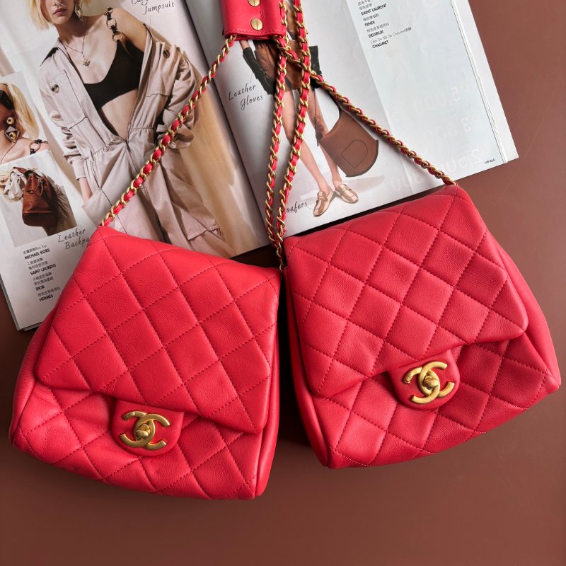 ::CHANEL:: 桃粉紅色 雙袋設計Side Packs 系列手袋 Classic Flap 鏈包斜背包掛包 Twins Bag-3
