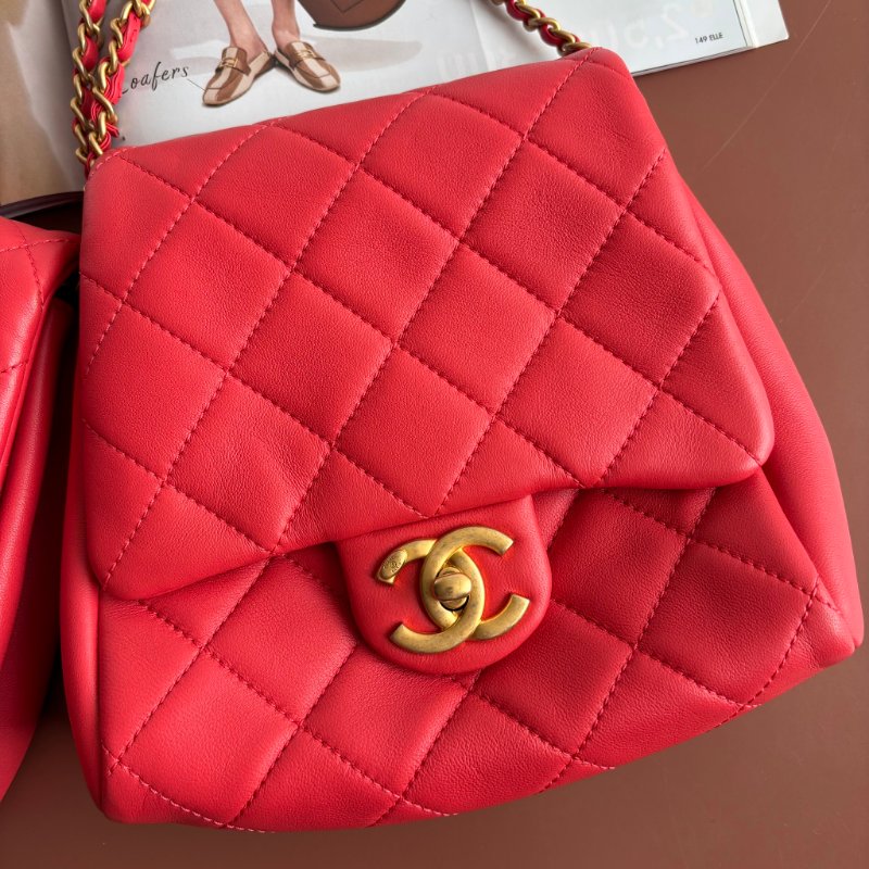 ::CHANEL:: 桃粉紅色 雙袋設計Side Packs 系列手袋 Classic Flap 鏈包斜背包掛包 Twins Bag-5