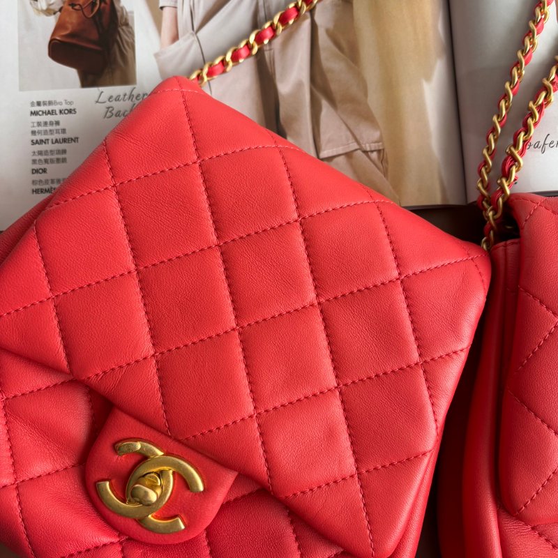 ::CHANEL:: 桃粉紅色 雙袋設計Side Packs 系列手袋 Classic Flap 鏈包斜背包掛包 Twins Bag-6