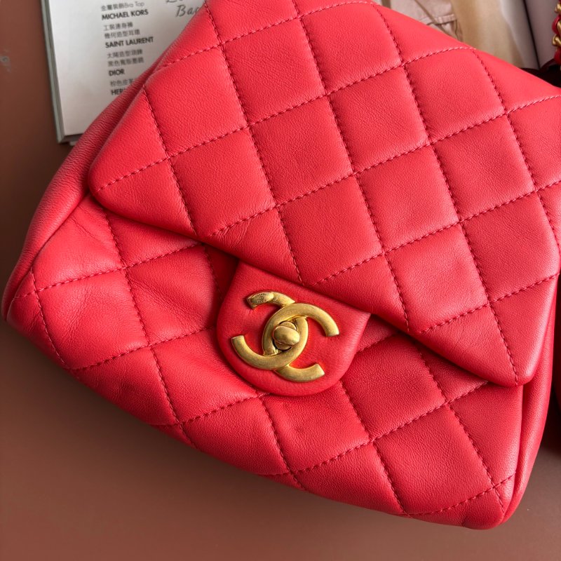 ::CHANEL:: 桃粉紅色 雙袋設計Side Packs 系列手袋 Classic Flap 鏈包斜背包掛包 Twins Bag-7