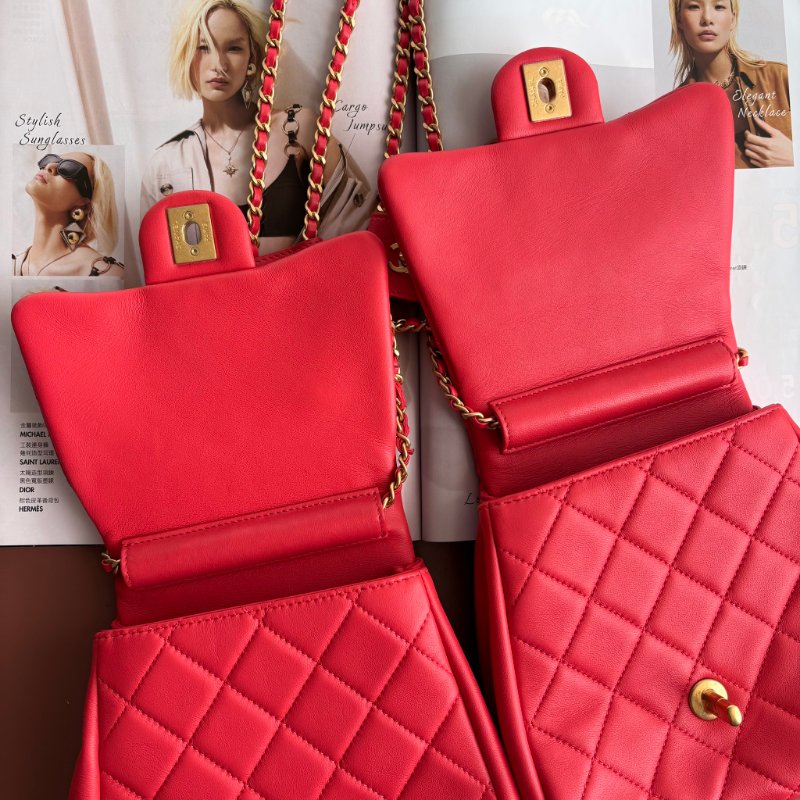 ::CHANEL:: 桃粉紅色 雙袋設計Side Packs 系列手袋 Classic Flap 鏈包斜背包掛包 Twins Bag-29