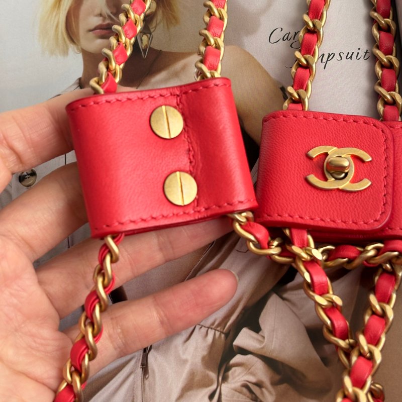 ::CHANEL:: 桃粉紅色 雙袋設計Side Packs 系列手袋 Classic Flap 鏈包斜背包掛包 Twins Bag-36