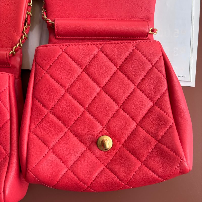 ::CHANEL:: 桃粉紅色 雙袋設計Side Packs 系列手袋 Classic Flap 鏈包斜背包掛包 Twins Bag-38