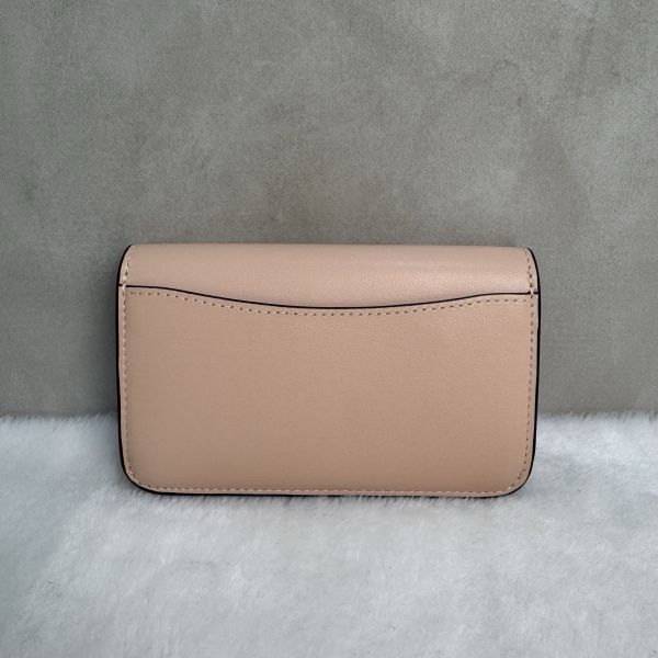 COACH 專櫃款 粉色 C字logo 零錢卡包-3