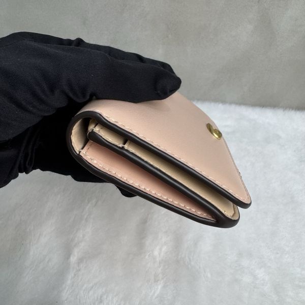 COACH 專櫃款 粉色 C字logo 零錢卡包-4