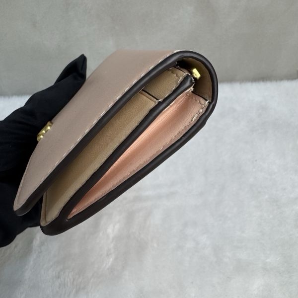 COACH 專櫃款 粉色 C字logo 零錢卡包-5