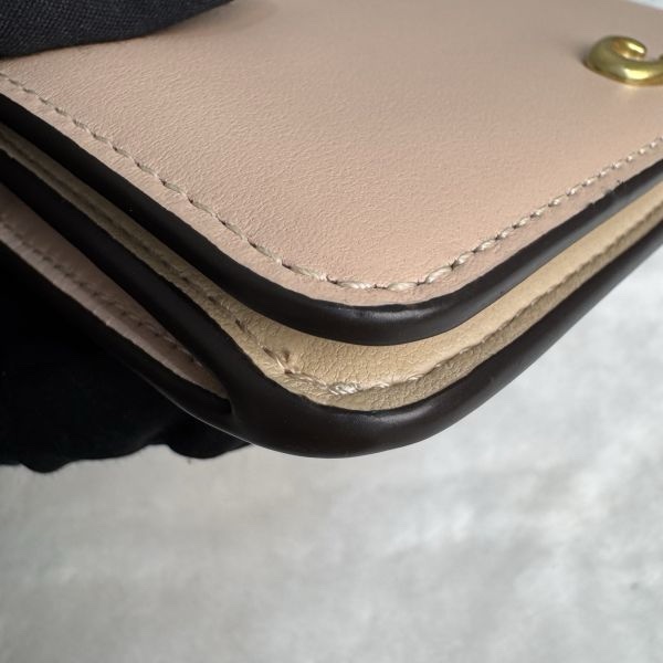 COACH 專櫃款 粉色 C字logo 零錢卡包-17