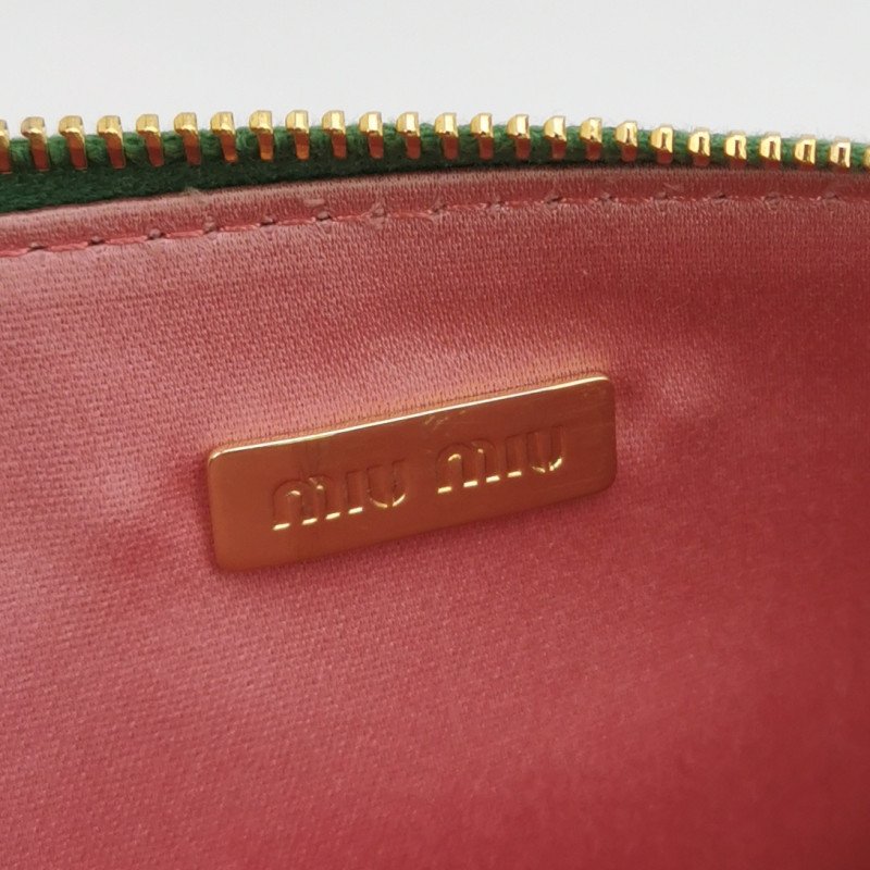 Miu Miu牛皮拼色字母Logo拉鏈子母包斜挎包單肩包-8