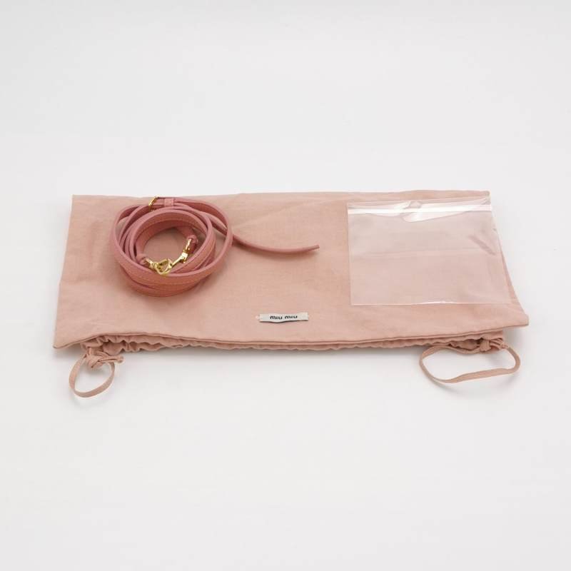 Miu Miu牛皮拼色字母Logo拉鏈子母包斜挎包單肩包-9