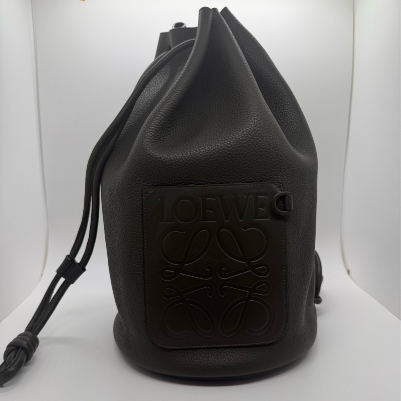 Loewe 二手羅意威黑色全皮雙肩包-0