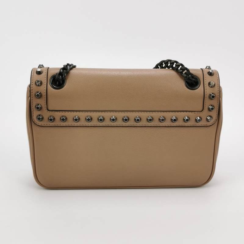 Prada牛皮字母Logo鉚釘裝飾單肩包-4