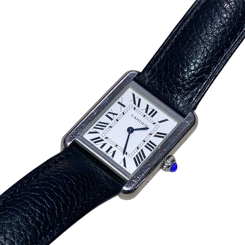 CARTIER 卡地亞 WSTA0030 TANK SOLO腕錶 不鏽鋼 石英錶 白錶盤-0