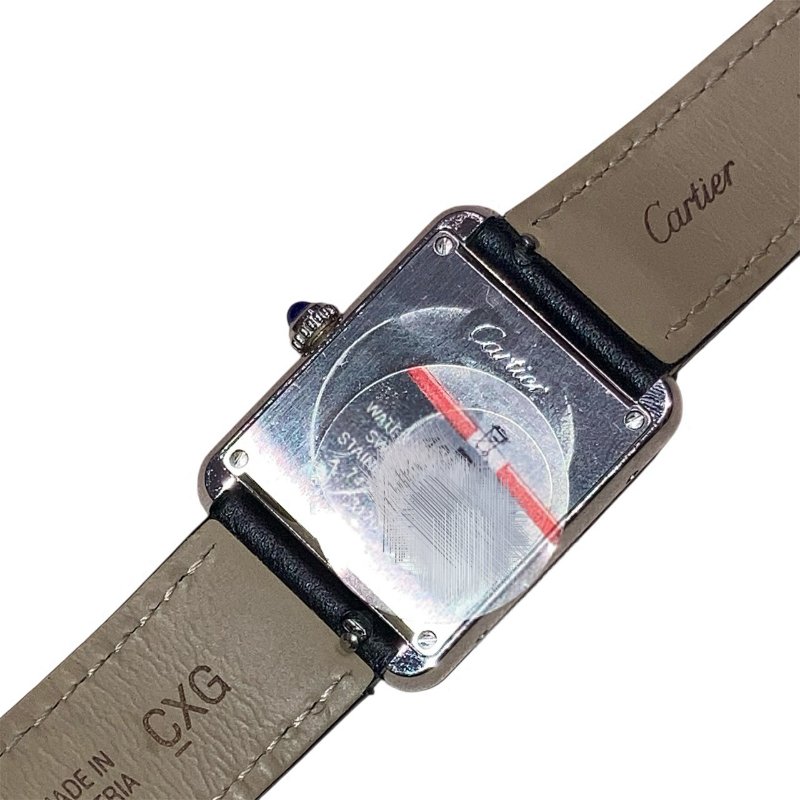 CARTIER 卡地亞 WSTA0030 TANK SOLO腕錶 不鏽鋼 石英錶 白錶盤-1